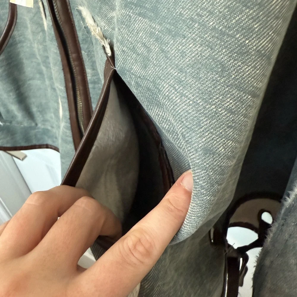 Anthropologie Gray and Cream Hooded Cape - Picture 13 of 13